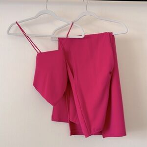 Lulu’s Hot Pink Wide Leg Two Piece Set
